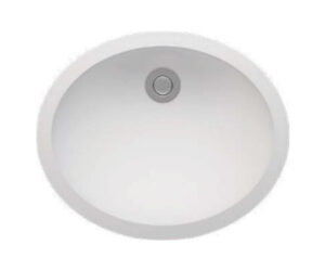 Natural White Oval Bowl w/ overflow